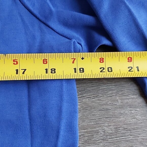 L.L. Bean 100% Supima Cotton 3/4 Sleeve Royal Blue Top - Size Small Petite - Picture 4 of 7